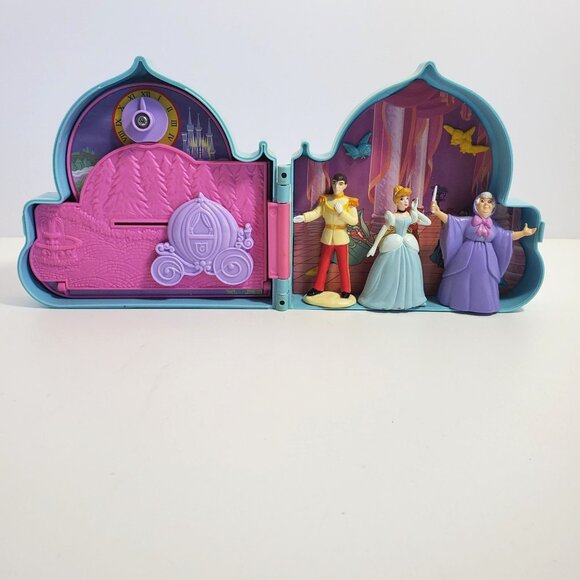 Cinderella Once Upon A Time Folding Playset Blue 3 Figures Complete Vintage 90s - Picture 13 of 15